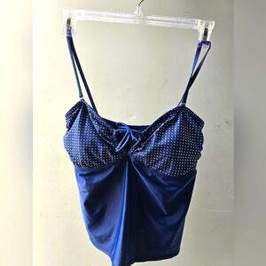 NAVY SWIM WEAR TOP with Silver ACCENTS PLUS SIZE 16